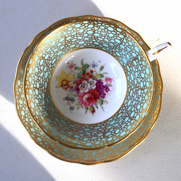 Rare Signed Hammersley Bone China Teal Footed Tea Cup and Saucer - Picture 2 of 8